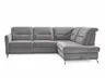 Ecksofa Porto Alegre - 2-Sitzer mit Ecke rechts, Schlaffunktion, Stoff, Eisengrau