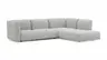 Ecksofa Motone - 2,5-Sitzer mit Ecke rechts, Stoff, Hellgrau