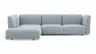 Ecksofa Motone - Ecke links mit 2,5-Sitzer, Stoff, Hellblau