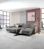Ecksofa - Longchair links mit 3-Sitzer, Schlaffunktion, Stoff, Grau