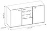 Sideboard - mit Beleuchtung, Viking Eiche Nachbildung, Anthrazit