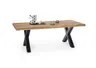 Esstisch SITTING EASY - LB ca. 200x100 cm, Wildeiche massiv geölt, Baumkante, Schwarz