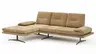 Ecksofa Lucero 2.0 - Longchair mit 2-Sitzer rechts inkl. Sitztiefenverstellung, Drehsitz und Sitztiefe verstellbar, Stoff, Cognac