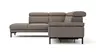 Ecksofa Hudson - Ecke links mit 2,5-Sitzer, inkl. Kopfteil/Armlehne verstellbar und Sitzvorzug/Relaxfunktion (motorisch), Stoff, Khaki