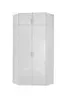 Eckschrankaufsatz- B ca. 117 cm, Weiß, Weiß Hochglanz