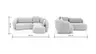 Ecksofa Karasu - 3-Sitzer mit Ottomane rechts, Stoff, Natur