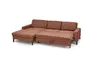 Ecksofa CALM MOVE 2.0 - Longchair links mit 2,5-Sitzer, Schlaffunktion, Feincord, Rost