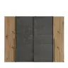 Schwebe-/Drehtürenschrank FAHDA - B. ca. 270 cm, Eiche Artisan Dekor, Betonoptik