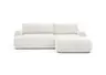 Ecksofa - 2-Sitzer mit Longchair rechts, Stoff, Offweiss