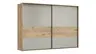 Schwebetürenschrank Viana - B ca. 308 cm, Furnier, Balkeneiche, Hellgrau