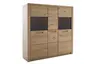 Highboard - B ca. 132 cm, Eiche Nachbildung, Eiche massiv geölt