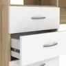 Schreibtisch - LB ca. 120x48 cm, Eiche Struktur Nachbildung, Weiß