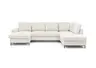 Wohnlandschaft - Longchair links mit 2-Sitzer und Ecke rechts, Stoff, Creme