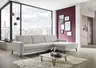Ecksofa - 3-Sitzer mit Longchair rechts, Stoff, Grau