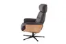 TV-Sessel MOANI mit Hocker - drehbar, Kopfteilverstellung, Leder, Dunkelbraun