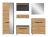Garderobe - inkl. Sitzkissen, Basalt grau, Artisan Eiche Nachbildung