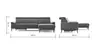 Ecksofa Anna - 2,5-Sitzer mit Longchair rechts inkl. Relaxfunktion (motorisch), Kopfteil verstellbar, Stoff, Stahl