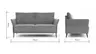 Sofa Rosario - 2-Sitzer, Leder, Rauchbraun