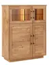 Highboard Oreia - mit LED-Beleuchtung, Wildeiche massiv, natur geölt