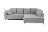 Ecksofa JACEK - 3-Sitzer, Ecke rechts inkl. Schlaffunktion mit Bettkasten, Stoff, Grau
