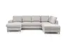 Wohnlandschaft - Longchair links mit 2-Sitzer und Ecke rechts, Stoff, Silbergrau