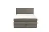 Boxspringbett JANETT- Liegefläche ca. 140x200 cm, Stoff, Hellbraun 