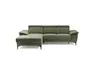 Ecksofa EZRA - Ecke links, 2-Sitzer inkl. Kopfteilverstellungen, Stoff, Graugrün