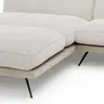 Ecksofa Valdemoro - Longchair mit 2,5-Sitzer rechts inkl. Rückenlehne verstellbar, Stoff, Creme