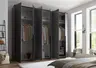 Drehtürenschrank- B ca. 270 cm, Graphit, Spiegel