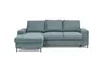 Ecksofa - Longchair links mit 2-Sitzer, Stoff, Azur