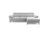 Ecksofa EZRA - 2-Sitzer, Ecke rechts inkl. Kopfteilverstellungen, Sitzvorzug, Stoff, Hellgrau