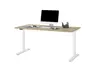 Schreibtisch GELI - höhenverstellbar, LB ca. 160x80 cm, Eiche Nachbildung, Weiß