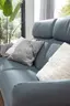 Sofa Fresno - 2,5-Sitzer, Rücken unecht, Leder, Hellblau