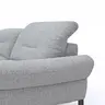Ecksofa David - Longchair links mit 1,5-Sitzer inkl. Kopfstütze/Armlehne verstellbar, Stoff, Hellgrau