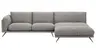 Ecksofa Valdemoro - 2,5-Sitzer mit Longchair rechts inkl. Rückenlehne verstellbar, Stoff, Grau