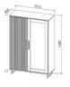 Vitrine- Eiche Dekor, Schwarz, Glas