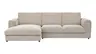 Ecksofa Stormy - Longchair links mit 2,5-Sitzer, Stoff, Creme