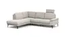 Ecksofa Matero - Ecke mit 2-Sitzer rechts inkl. Relaxfunktion motorisch und Sitzvorzug, Stoff, Hellgrau