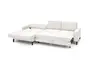 Ecksofa CALM MOVE 2.0 - Longchair links mit 2,5-Sitzer, Schlaffunktion, Feincord, Weiß