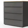 Kommode Colorado Beimöbel - BHT ca. 90x87x43 cm, Dunkelgrau, Griffe schwarz