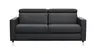 Sofa Paulina - 2-Sitzer, Kopfteil verstellbar, Leder, Schwarz