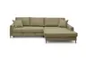 Ecksofa - 3-Sitzer mit Longchair rechts, Schlaffunktion, Stoff, Olive