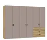 Drehtürenschrank JOIN IT- B ca. 303 cm, Eiche Dekor, Nougat