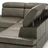 Ecksofa Hudson - Ecke links mit 2,5-Sitzer inkl. Kopfteil/Armlehne verstellbar und Sitzvorzug/Relaxfunktion (motorisch), Leder, Braungrün