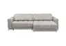 Ecksofa MINAO - 1,5-Sitzer mit Longchair rechts, Sitztiefe verstellbar motorisch, Kopfteil verstellbar, Stoff, Truffle