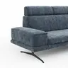 Sofa Hubertus - 2-Sitzer, Kopfstütze verstellbar, Stoff, Blau