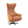 Relaxsessel Follina - Relaxfunktion (motorisch), Leder, Stoff, Cognac