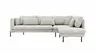 Ecksofa Birte - 2,5-Sitzer, Ecke rechts, Flachgewebe, Hellgrau