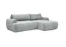 Ecksofa - 2-Sitzer mit Longchair rechts, Stoff, Aqua