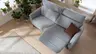 Sofa Nevin - 3-Sitzer, inkl. Relaxfunktion und Kopfteilverstellung (motorisch), Stoff, Silbergrau 